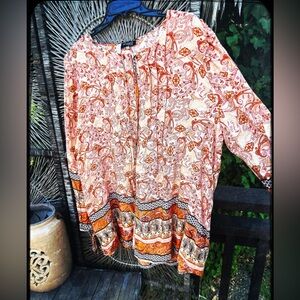 Bohemian Paisley Long Sleeve Tunic
